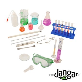 Basic set of glass and laboratory equipment