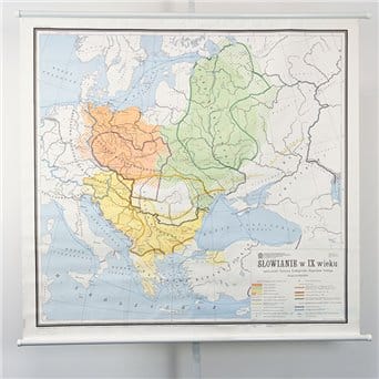 Mapa ścienna: Słowianie w IX wieku (płótno)