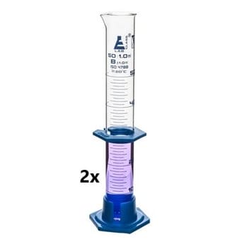 Measuring cylinder (borosilicate.), 50 ml, cpl. 2