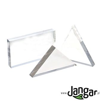 Set of 2 large prisms and acrylic block