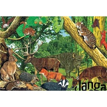 ANIMALS OF POLAND: Educational puzzles (88 items in a box with a pad), package 4