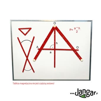 Magnetic board instrument for building triangles and Tales' theorem