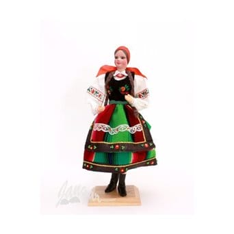 Polish folk and regional costumes - board and doll (handicraft)