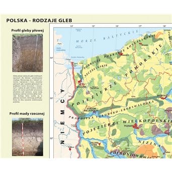 Wall map, 160x120 cm: Poland. Soils - types