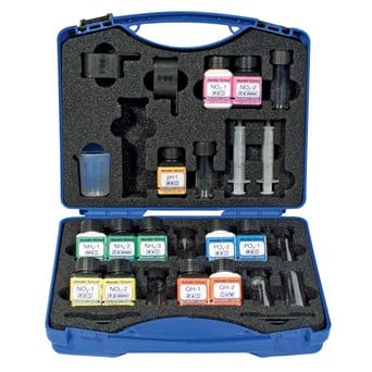 School kit for water analysis with evaporator