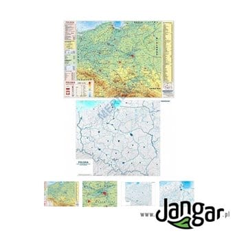 Wall map: DUO Physical Poland with elements of ecology / hippometric map