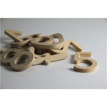 Drewniane cyfry, 11 sztuk, 10 cm