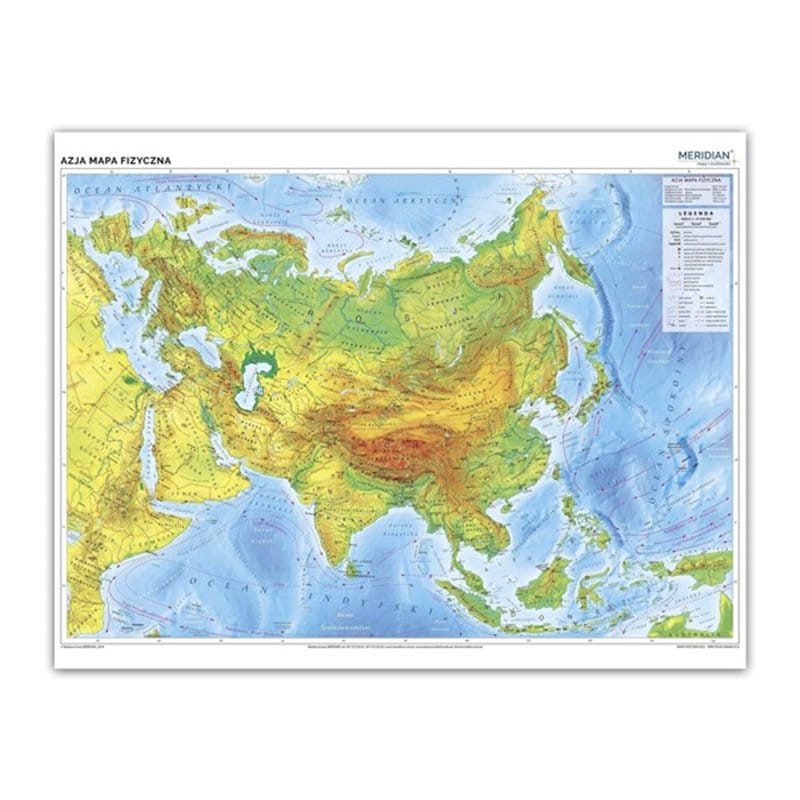 Wall map: Asia - wall physical map