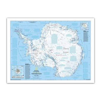 Wall map: Antarctica - wall physical map