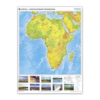 Mapa ścienna: Afryka - ukształtowanie powierzchni - mapa fizyczna