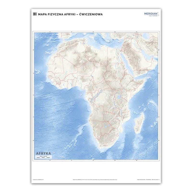 Wall Map: Physical Map of Africa - Wall Exercise Map