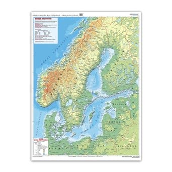 Countries of the Baltic Sea Region - a physical wall map