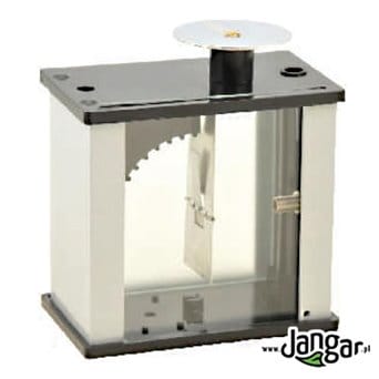 Square leaf electroscope with speed and scale