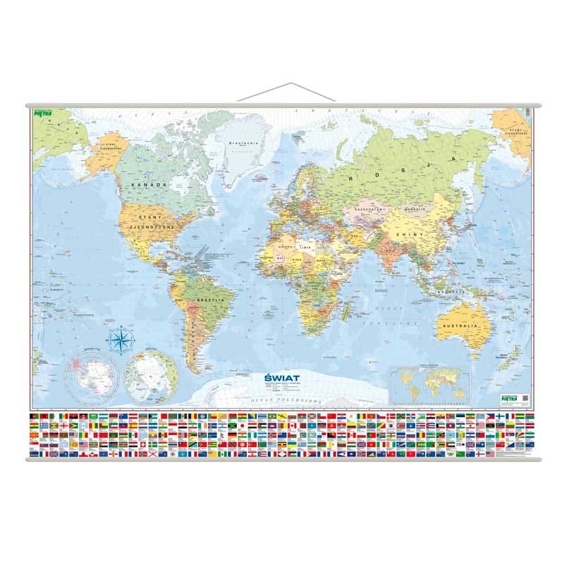 Mapa ścienna: Świat. Mapa polityczna, 200x140 cm