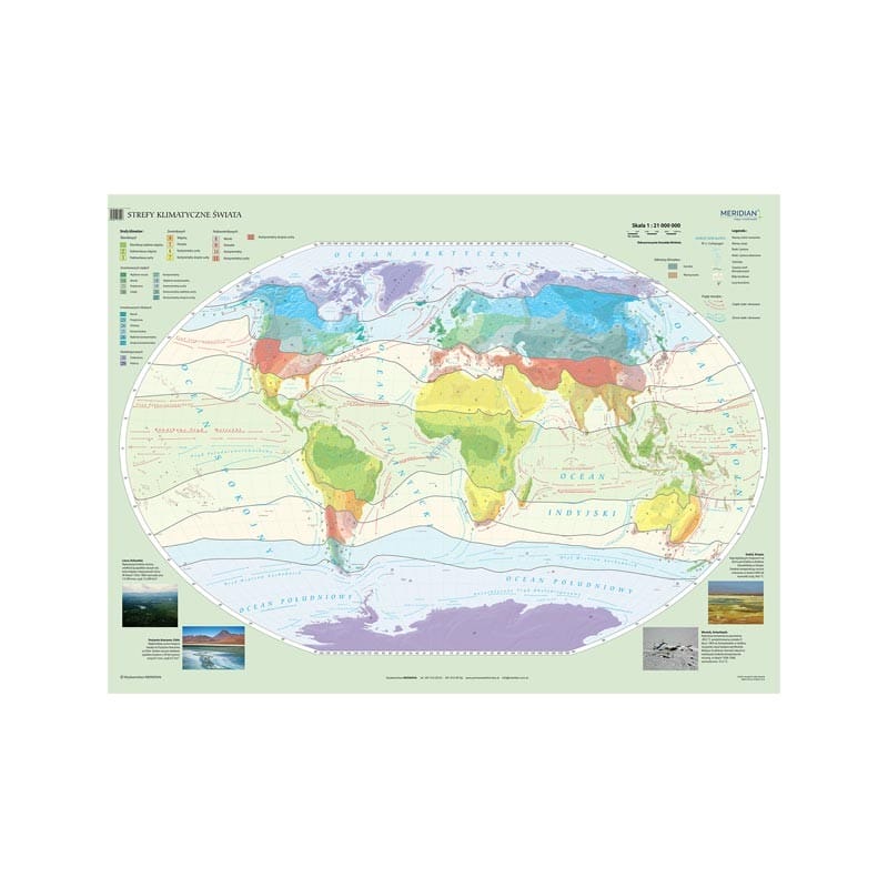 Mapa ścienna: Strefy klimatyczne świata 160x120 cm