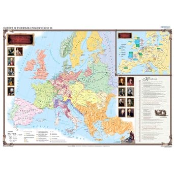 Mapa ścienna: DUO Rzeczpospolita w XVII i XVIII wieku / Europa w pierwszej połowie XVIII wieku