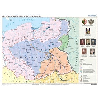 Mapa ścienna: Księstwo Warszawskie (1807-1815)