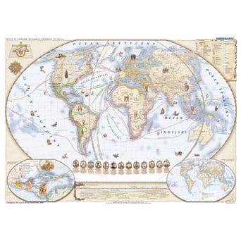 Mapa ścienna: Świat w okresie wielkich odkryć XV-XVI wiek