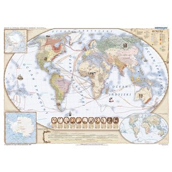Mapa ścienna: Świat w okresie wielkich odkryć XVII-XVIII wiek