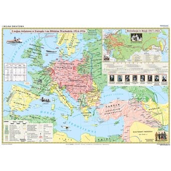 Mapa ścienna: I Wojna Światowa 1914-16