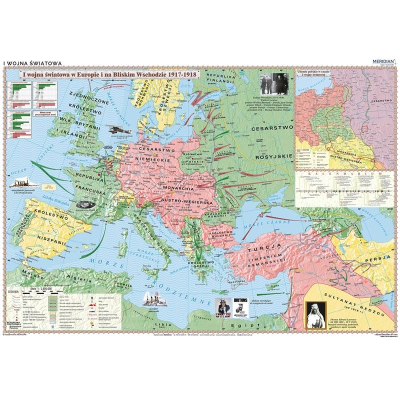 Mapa ścienna: I Wojna Światowa 1917-18