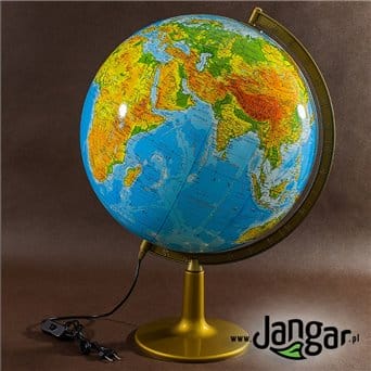 Duży globus fizyczny, średnica 42 cm, podświetlany - jangar.pl