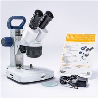 Mikroskop stereoskopowy 20x/40x-LED bezprzewodowy, (światło dolne i górne), z uchwytem