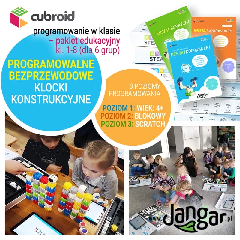 CUBROID programowanie w klasie – pakiet edukacyjny kl. 1-8 (dla 6 grup) - jangar.pl