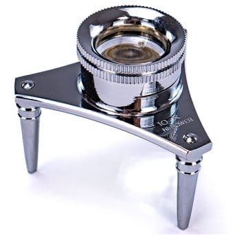 10x magnifier on metal tripod