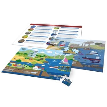 Puzzle LET'S PROTECT THE ENVIRONMENT, 88 items + pad, in a lockable box