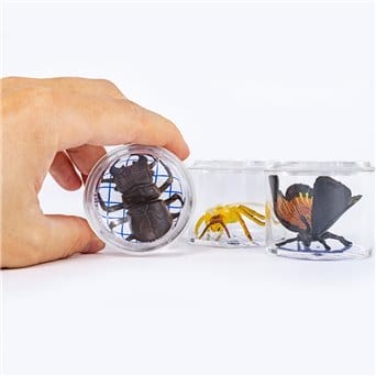 Mini set for collecting specimens in a container with a handle