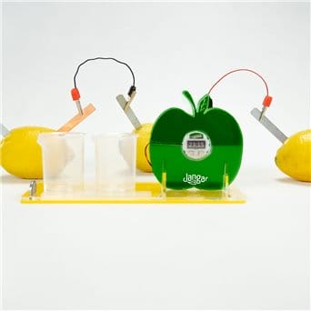 Zegar z baterią owocową i zestaw do eksperymentów z elektrochemii