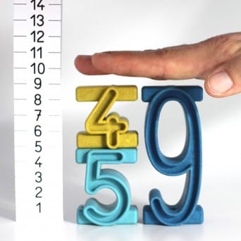 Wieża liczbowa do nauki dodawania, kpl. 34 liczb w kolorach Montessori