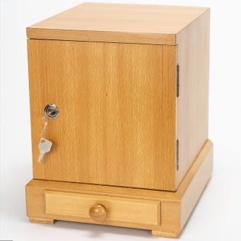 Wooden cabinet with 6 drawers for microscope slides, lockable