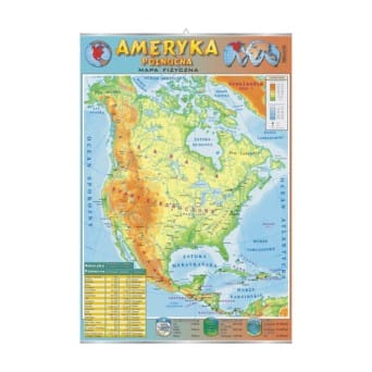 Plansza ścienna: Ameryka Północna, mapa