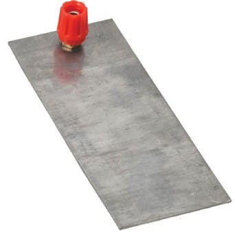 Plate with banana clamp - lead, 125x50 mm