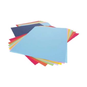 A folder of coloured papers