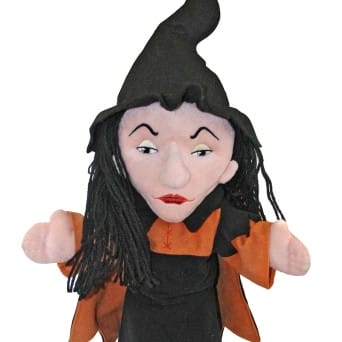 A witch, a big hand puppet