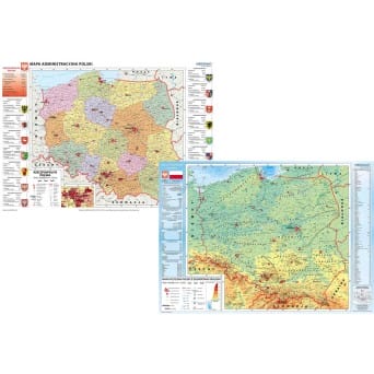 Mapa ścienna: DUO Mapa administracyjna Polski / Polska fizyczna z elementami ekologii