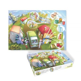 Waste recycling educational puzzle