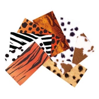 Set of coloured papers imitating animal skins (9)