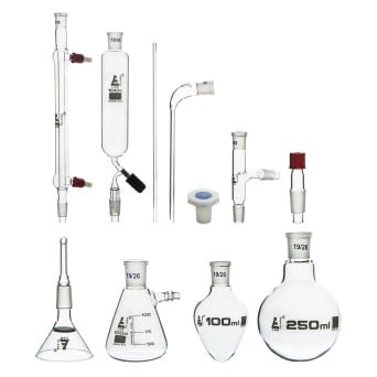 Laboratory glass set 19/26 - 11 elements with cooler for experiments