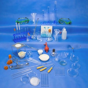 Large set of glass and laboratory equipment