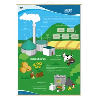 Wallboard: RES - Biomass energy, types, construction of power plants 90x130 cm