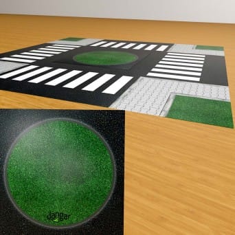 Floor mat intersection with pedestrian crossings for Teaching Road Safety (RSE)